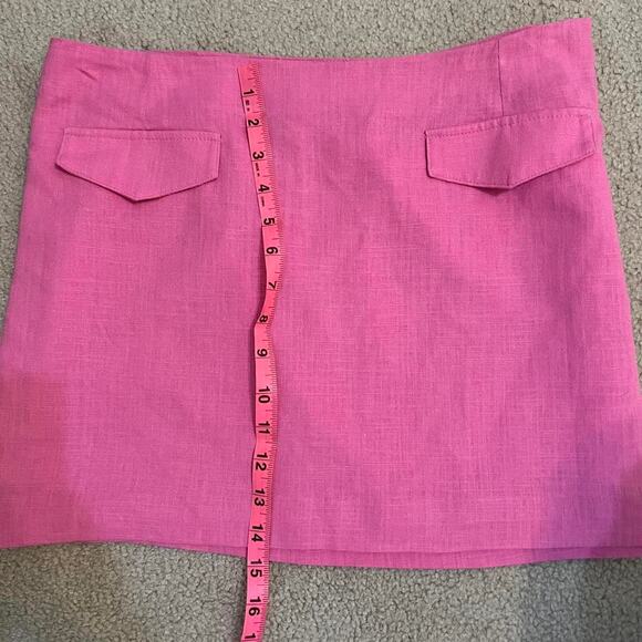 Linen Divided H&M Barbie Pink linen blend mini skirt Size Medium Preppy Clueless - Picture 7 of 8